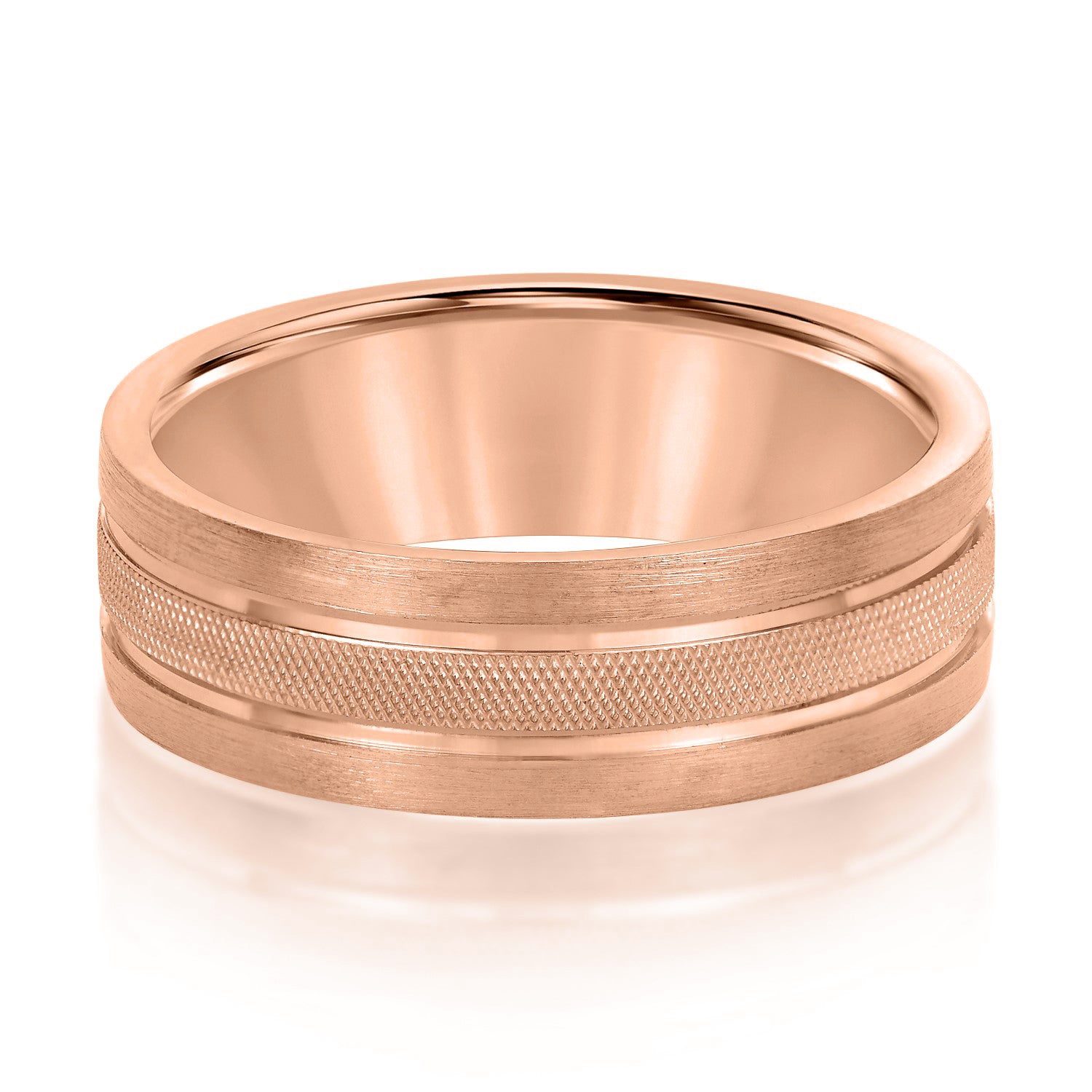 Double Row Comfort Fit Men's Wedding Band-VIRABYANI